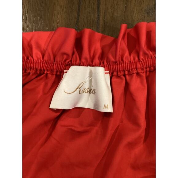 Kasia tuckernuck tiered ruffle shift cotton sun Dress red Orange Medium - Picture 6 of 8